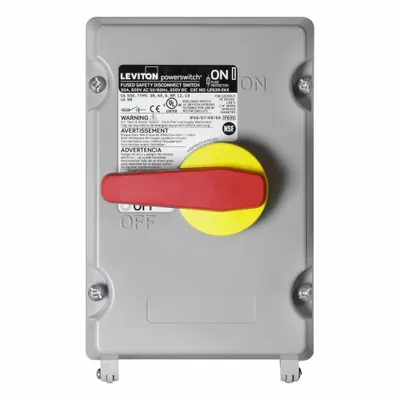 LEVITON Disconnect Switch: Fusible, 30 A, Single or Three Phase, 600V AC - Fusible Safety Switches