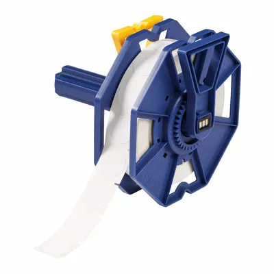BRADY Pre-Cut Label Stock Roll: 1 in, Acrylic, Aggressive Adhesive/Permanent Adhesive - Brady Inkjet Precut Label Rolls