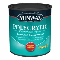 This water-based polyurethane varnish provides a clear, ultra-flat finish for interior wood surfaces. It seals and protects furniture, cabinets, trim, and other woodwork from moisture and wear while maintaining a natural look. The 32 fl oz container is suitable for brush or spray application