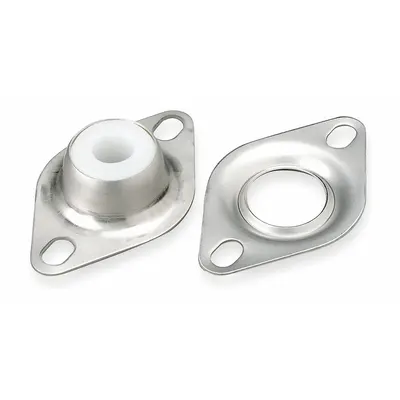 DAYTON 2 Bolt Flange Bearing: 2 Bolt, 1 in Bore, 4 3/8 in Overall Lg - Stamped Steel Flange-Mount Plain Bearings