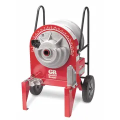This corded electric conduit bender operates on 110/115 V AC and is designed for vertical bending applications. It includes wheels and shoes for forming rigid metal conduit and IMC. Suitable for use in electrical construction and industrial maintenance settings.