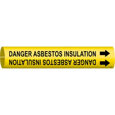 BRADY Danger Asbestos Insulation Snap-On Pipe Marker - Danger Asbestos Insulation Snap-On Pipe Markers