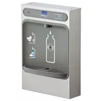 ELKAY Bottle Filler: On-Wall, Non-Refrigerated, Stainless Steel, Gray, 25 1/2 in Overall Ht (MPN EZWSSM)
