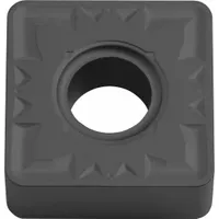 Square (S) indexable turning insert with CVD carbide grade for wear resistance. Designed for medium to rough turning operations on steel and cast iron in general-purpose machining. Suitable for indexable tooling systems in industrial manufacturing
