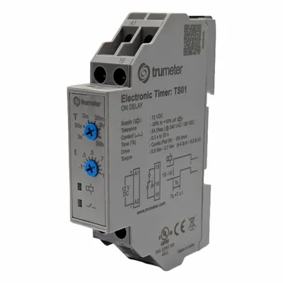 TRUMETER Time Delay Relay: 12V DC - DIN Rail-Mounted Relays