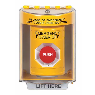 SAFETY TECHNOLOGY INTERNATIONAL Exit Push Button: 4 7/8 in Ht, 3 3/16 in Dp, 3 1/4 in Wd - Emergency Push Buttons