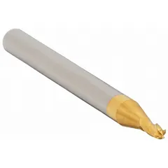 This general purpose carbide ball end mill features a titanium nitride (TiN) coating for reduced friction and extended tool life. With a 1/32" mill diameter, 1/16" length of cut, and 4 flutes, it is suited for precision contouring, 3D profiling, and slotting in hard materials such as tool steel and stainless steel.