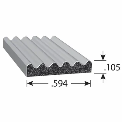 TRIM LOK Seal: Flat, Self-Adhesive Mounting, High-Strength, EPDM, 100 ft Overall Lg - Ribbed-Section Foam Rubber Seals