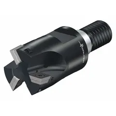 This indexable square-shoulder end mill is designed for producing precise 90-degree shoulders, slots, and contours in metalworking. It uses replaceable inserts for cost-effective cutting edge replacement and is suitable for rigid, high-feed machining operations.