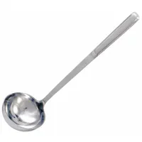 CRESTWARE Ladle: 4 oz Capacity, Stainless Steel, Silver, 13 in Overall Lg, Polished, BUF9, Silver