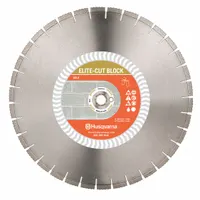HUSQVARNA Diamond Saw Blade: Block/Stone, 20 in Blade Dia., 1 in Arbor Size, Wet/Dry, Better (MPN Elite Cut Block 20)