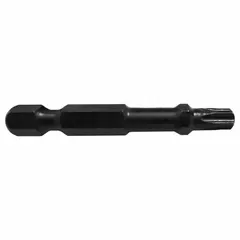 Impact-rated Torx bit with 1/4 in hex shank and 2 in overall length. Designed for driving Torx fasteners in impact driver applications. Suitable for assembly, maintenance, and repair tasks.