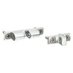 Zinc grab catch with pull opening action. Height 5/16 in, width 1 11/16 in. Used to secure cabinet or panel doors in industrial enclosures, typical for machining, electrical, and material handling applications requiring a manually operated latch.