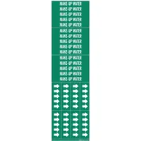 Pipe Marker: Make-Up Water, Green, White, Fits 3/4 in and Smaller Pipe O.D., 3 Pipe Markers (MPN 7182-3C)