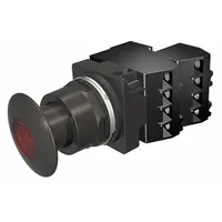 SIEMENS Mushroom Head Push Button: Illuminated, Mushroom Head Profile, Metallic, 30 mm, 2NC (MPN 52BP2G2GB)