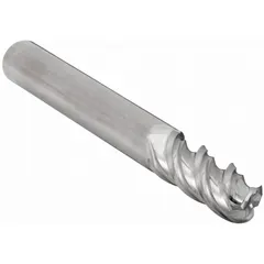 Carbide ball end mill designed for machining aluminum and non-ferrous materials. Features 3 flutes for efficient chip evacuation and smooth surface finish. Mill diameter 3/16", length of cut 5/8", overall length 2". Suitable for 3D contouring, profiling, and slotting applications.