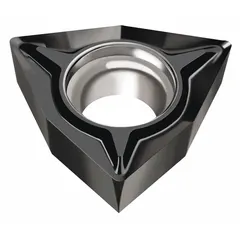 This Trigon (W) indexable turning insert is designed for finishing operations on metal workpieces. It features a sharp cutting edge and is suitable for use in CNC lathes and manual turning machines. The WNN10 grade provides reliable chip control in general machining applications.