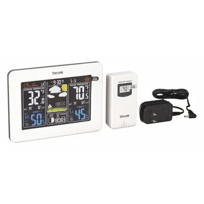 TAYLOR Wireless Thermometer: 20%to 95% Humidity Range, Outdoor Humidity/Outdoor Temp - Desk & Wall Mount Meters with Wireless Sensors