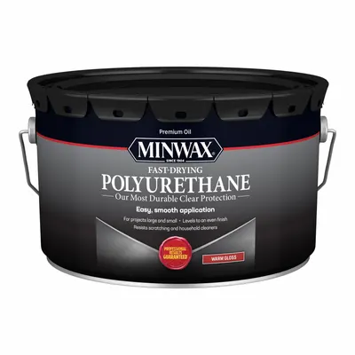MINWAX Fast-Drying Polyurethane, Interior, Oil-Based, Gloss, Clear, 2.5 gal - Wood Sealers & Finishes