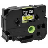 Combined Label and Ribbon Cartridge: 15/16 in x 26 1/4 ft, Polyester, Yellow (Gloss), Indoor/Outdoor (MPN HGe6515PK)