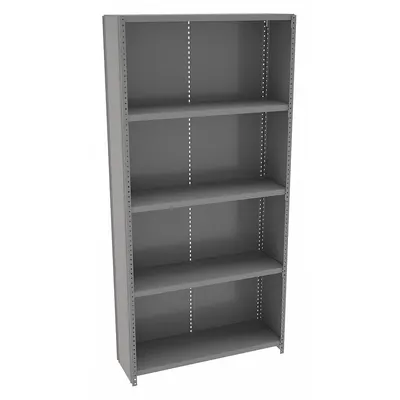 TENNSCO Metal Shelving: Standalone, Light-Duty, 36 in x 12 in, 72 in Overall Ht - Light-Duty Standalone Closed Metal Shelving
