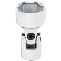 WESTWARD Flex Socket: 3/8 in Drive Size, 13/16 in Socket Size, 6-Point, Std, Chrome