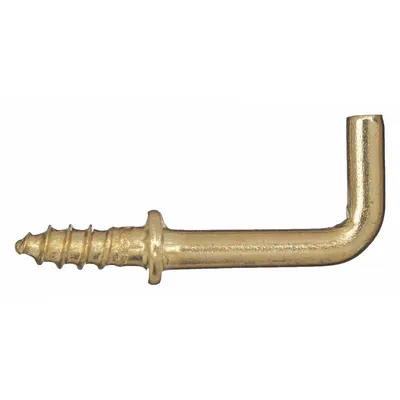 OEM Shoulder Hook, Screw-In, Steel, Brass Finish, 1/2 in Projection - Screw-In Utility Hooks