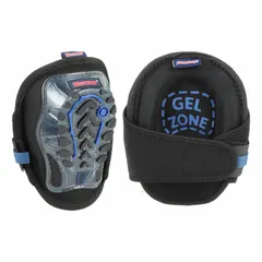 These stabilizing knee pads feature a rubber cap and foam pad for cushioning during kneeling tasks. The neoprene strap with hook-and-loop closure provides a secure fit. Suitable for industrial and construction applications where knee protection is needed.