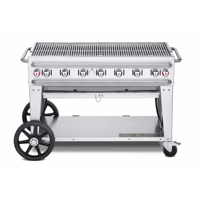 CROWN VERITY Gas Grill: Propane, 6 Burners, 99,000 BtuH Heating Capacity, 36 in Overall Ht - Wheeled Grills