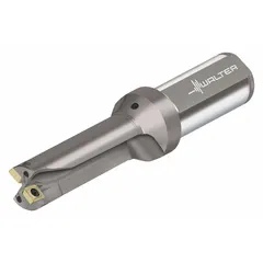 Indexable drill bit designed for general drilling operations in metalworking and industrial machining. Features replaceable cutting edges to extend tool life. Suitable for producing holes in a variety of materials in manufacturing and maintenance environments.