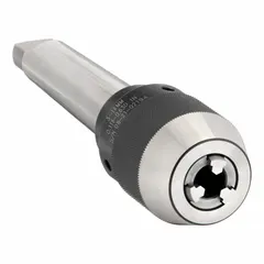 This high-precision keyless drill chuck features an integrated arbor with a Morse Taper 4 (MT4) mount and a capacity range of 1/8 in to 5/8 in. The ball bearing design ensures smooth operation and accurate bit retention. Suitable for use in machine tools, lathes, and milling machines where concentricity and reduced runout are required.