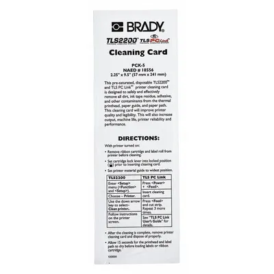 BRADY PCK-5 Printhead Cleaning Kit - Printhead Cleaning Cartridges & Kits