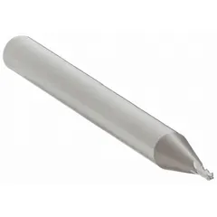 This carbide ball end mill has a 7/64" mill diameter, 7/32" length of cut, and 1-1/2" overall length with 4 flutes. It is used for 3D contouring, profiling, and slotting in metalworking and mold-making, creating smooth curved surfaces and fillets.