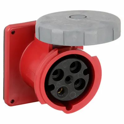 HUBBELL Pin and Sleeve Receptacle: Red, 480V AC, Three Phase, 60 A, 3 Pole, 4 Wire - Watertight Receptacles