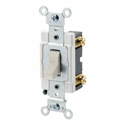 LEVITON Toggle Single-Pole, 15 Amp: Toggle Switch, Single Pole, Maintained, Light Almond - Toggle Wall Switches