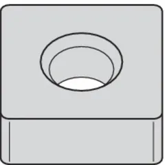 Square (S) indexable turning insert with four cutting edges for turning, facing, and profiling operations. Suitable for machining steel, stainless steel, and cast iron in industrial manufacturing.