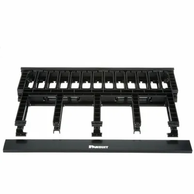 PANDUIT Horizontal Dual-Sided Manager: Horizontal, 1 U, Dual Side Sides, 13 1/8 in Overall Dp - Horizontal Finger-Style Cable Managers