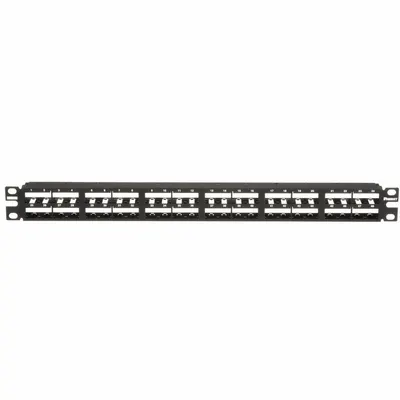 PANDUIT Patch Panel: 1 Rack Units, 48 Ports, Flat, Adhesive Label/Front Numbered - Rack-Mount Modular Patch Panels