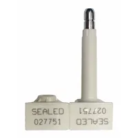 Steel bolt seal with sequential numbering for tamper-evident security. Bolt diameter 1/2 in, bolt length 1-1/4 in, bolt clearance 1-1/4 in. Supplied in a 200-pack. Used for sealing cargo containers, truck doors, and industrial enclosures