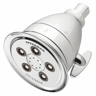 SPEAKMAN Fixed Showerhead: Hotel S-2005-HBF, 1.75 gpm Fixed Showerhead Flow Rate - Multi-Pattern Fixed Showerheads