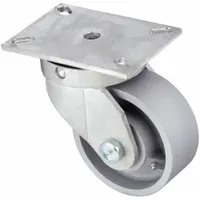APPROVED VENDOR Plate Caster: Swivel, Iron, 6 in Wheel Dia, 2 1/2 in Wheel Wd, Roller, Heavy Duty