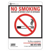Reflective No Smoking Sign: Aluminum, Mounting Holes Sign Mounting, 14 in x 10 in Nominal Sign Size (MPN LCU1-0197-RA_10x14)
