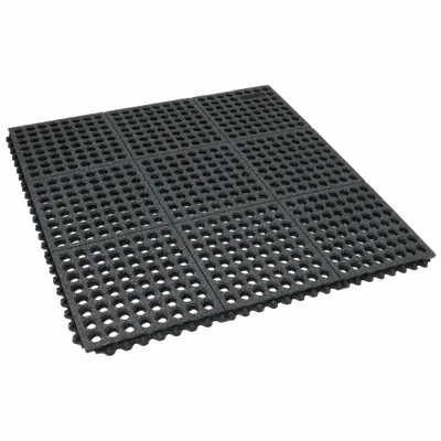 NOTRAX Interlocking Drainage Mat Tile: Interlocking Drainage Mat Tile, 3 ft x 3 ft - NoTrax Cushion-Ease Interlocking Mat System