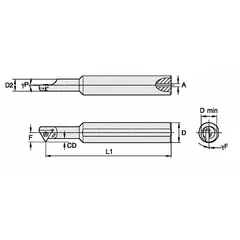 Indexable boring bar for precision internal machining operations, including enlarging, finishing, and contouring holes. Designed for use with indexable insert tooling to enable efficient material removal and repeatable accuracy. Suitable for applications requiring tight tolerances and surface finish.