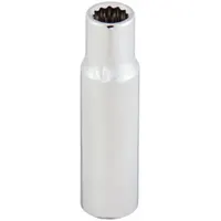WESTWARD Socket: SAE, 1/2 in Drive Size, 1 1/4 in Socket Size, 12-Point, Deep, Chrome, Socket