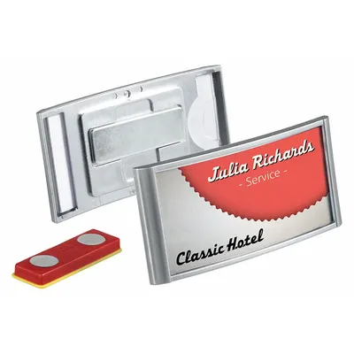 DURABLE Badge Holder: Pouch, Horizontal, 3 1/8 in Badge Pouch Wd, 1 1/2 in Badge Pouch Ht - Sleeves & Holders for Badges