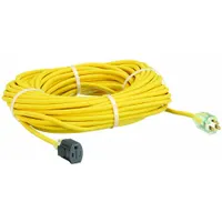 APPROVED VENDOR Extension Cord: Outdoor Use, 90 ft Lg, Outlet, 5-15P, 14/3, SJTOW, Yellow, 125V AC