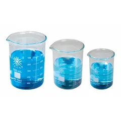 APPROVED VENDOR Glass Beaker Set, 250 mL, 400 mL, 600 mL, Low Form, USP Type I