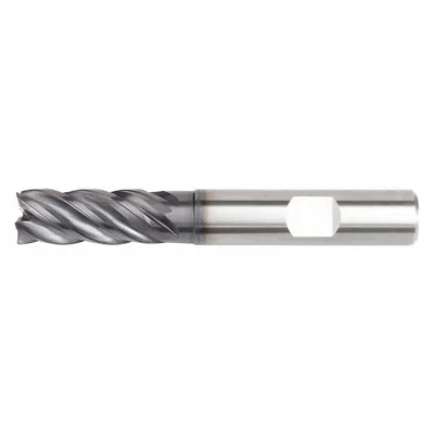 WIDIA HANITA Corner Radius End Mill: Carbide, AlTiN Coated, 5 Flute, 20 mm Mill Dia - Reduced-Neck Fast-Cutting Carbide Corner-Radius End Mills for Stainless Steel & Super Alloys