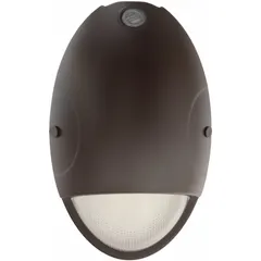 LED compact wall pack delivering 1,899 lumens at 15 watts with selectable 3000K/4000K/5000K color temperatures. Operates on 120 to 277V AC input with Type IV distribution. Bronze housing, 3 3/4 in overall height. Suitable for outdoor perimeter lighting on commercial and industrial buildings, including entryways, loading docks, and walkways.